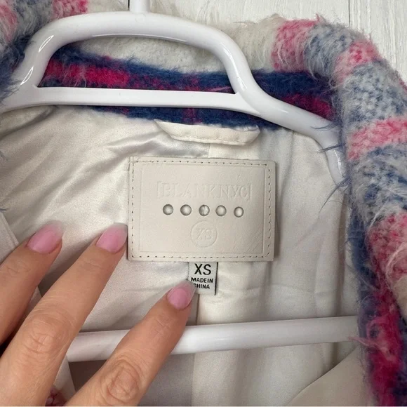 BLANKNYC Prime Time Plaid Women's Jacket - Pink and Blue - Picture 5 of 8